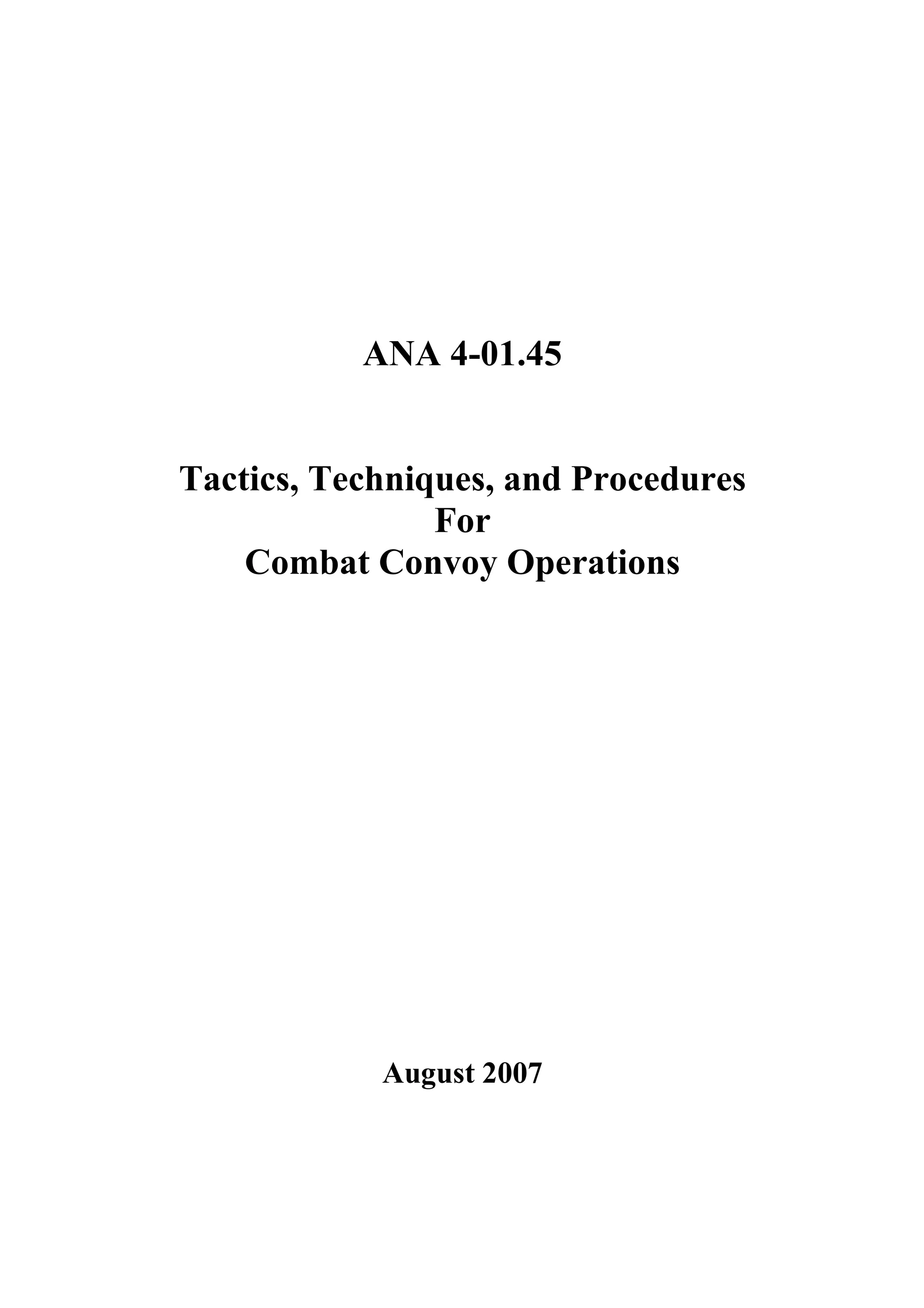 ANA 4-01.45 Convoy OPNS TTP | PDF