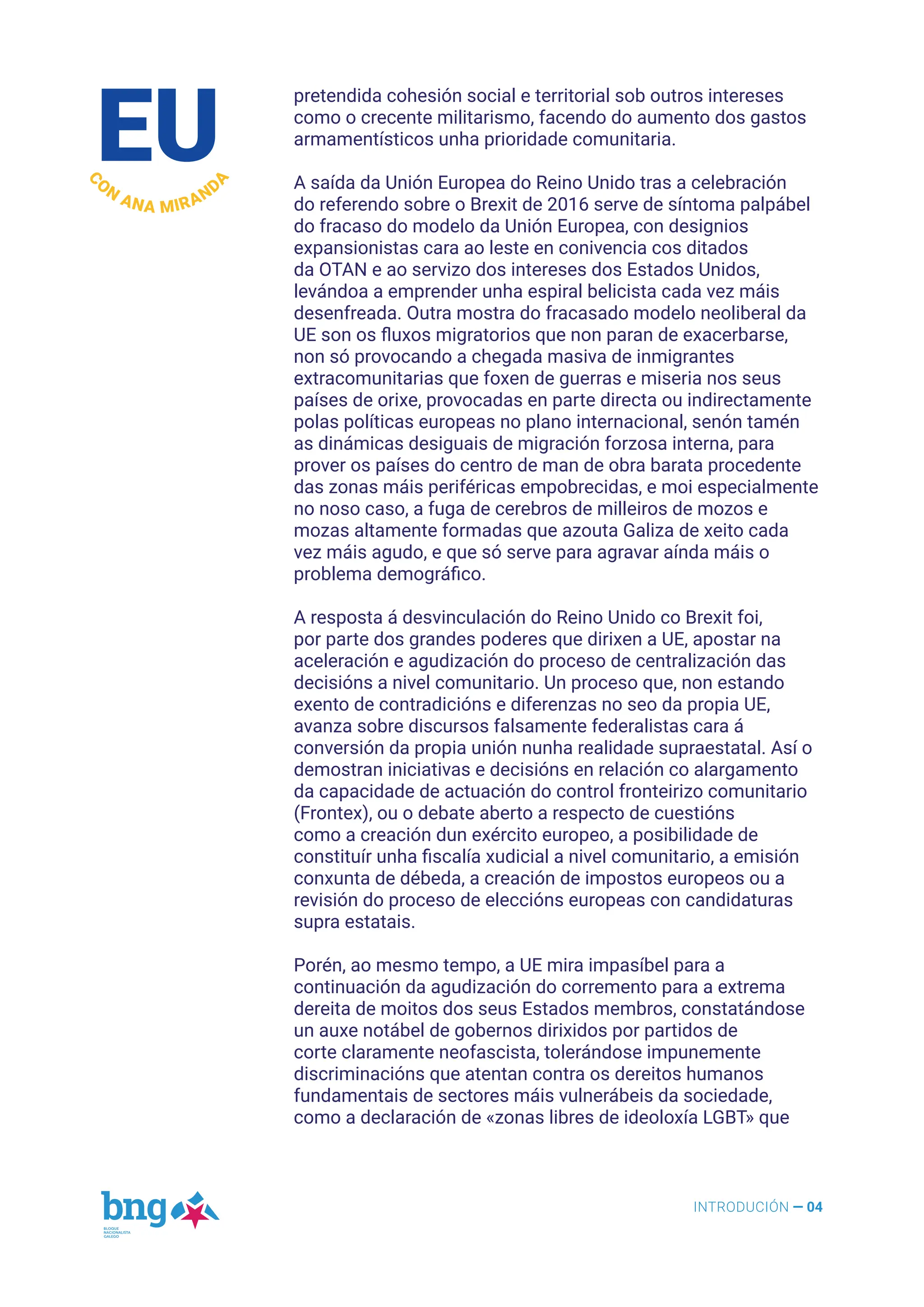 Programa BNG Elecciones Europeas para el 9J | PDF