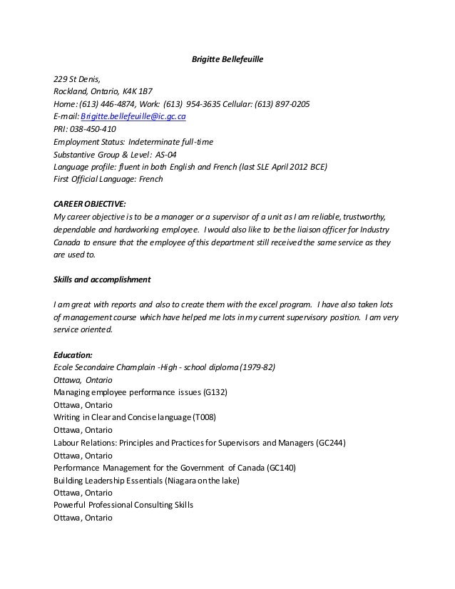 brigitte bellefeuille generic cv generic skills for resumes