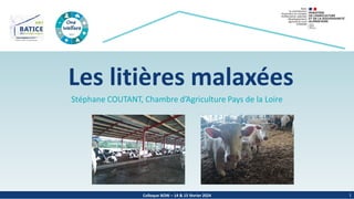 Colloque BOW – 14 & 15 février 2024
Stéphane COUTANT, Chambre d’Agriculture Pays de la Loire
1
Les litières malaxées
 