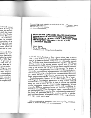 CCBNO article in CC Journal 2004