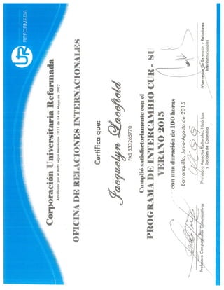 CUR Certificate
