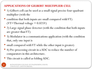 Gilbert Cell Razavi 24EC402-LINEAR INTEGRATED CIRCUITS AND APPLICATIONS-UNIT III | PPTX