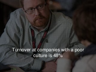 Turnover at companies with a poor
culture is 48%
 