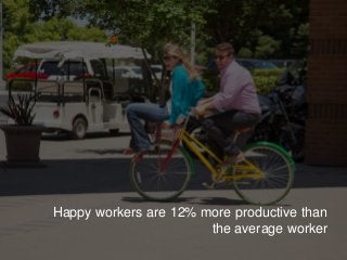 Happy workers are 12% more productive than
the average worker
 