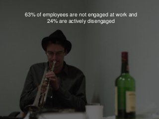 63% of employees are not engaged at work and
24% are actively disengaged
 