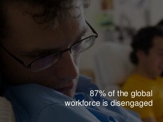 87% of the global
workforce is disengaged
 