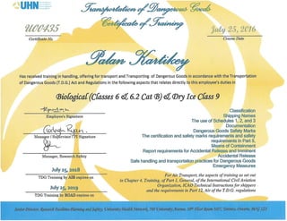 UHN Transportation of Dangerous Goods 2 Training Certificate PPT UHN Transportation of Dangerous Goods 2 Training Certificate PPT