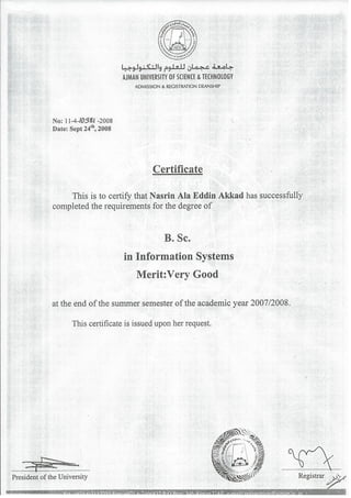BSC Certificate