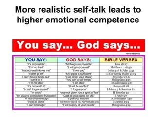 More realistic self-talk leads to
higher emotional competence
 