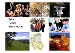 Region

Area
People
Infrastructure
 