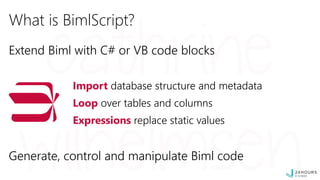 Biml for Beginners: Script and Automate SSIS development (24 Hours of PASS: Summit Preview 2018)