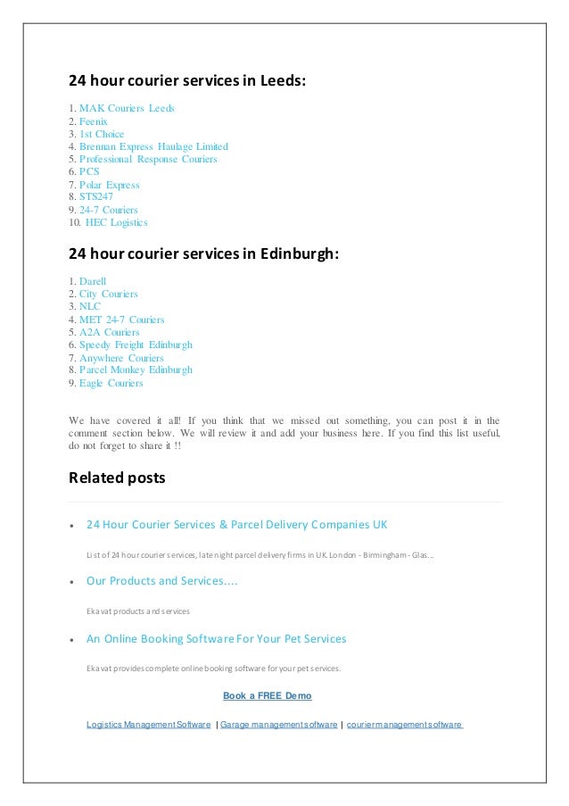 24 Hour Courier Services Courier Company Courier Software