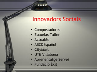 Innovadors Socials Compostadores Escuelas Taller Actuable ABCDEspañol CityMart UTE Villabona Aprenentatge Servei Fundació Èxit 
