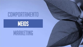 MEIOS
MARKETING
COMPORTAMENTO
 