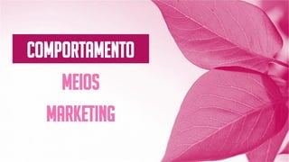 COMPORTAMENTO
MEIOS
MARKETING
 