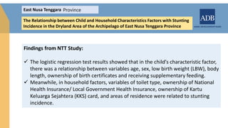 East Nusa Tenggara
The Relationship between Child and Household Characteristics Factors with Stunting
Incidence in the Dry...