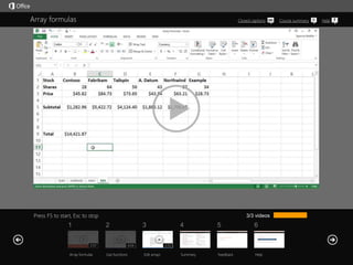 Microsoft Office Excel 2013 Tutorial 4-Creating array formulas | PPTX