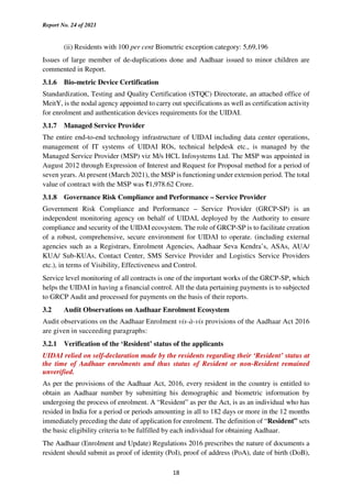 Performance Audit on Functioning of Unique Identification Authority of ...