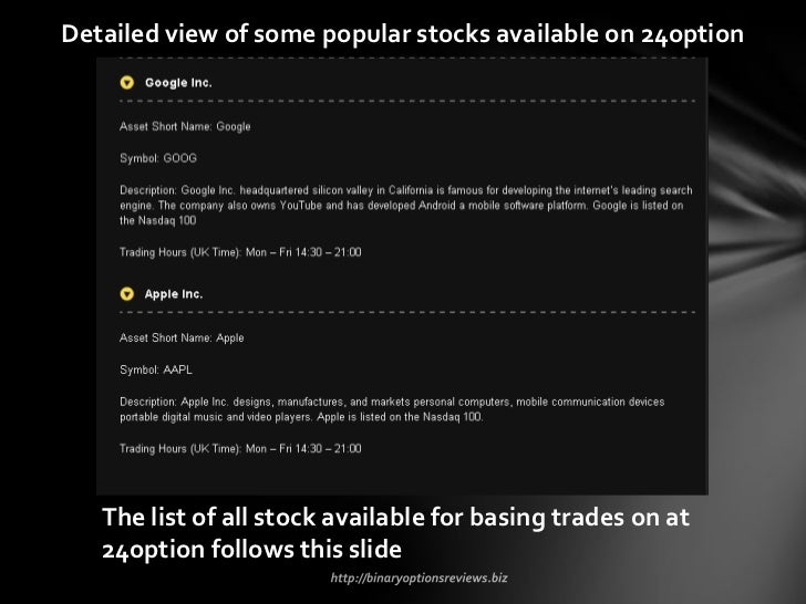 Comprehensive listing of all reputable binary options trading brokers