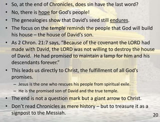Session 24 Old Testament Overview - I & II Chronicles | PPTX