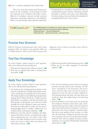 24 PART 1 Business CommuniCATion FoundATions 2 Mastering Team Skills ...