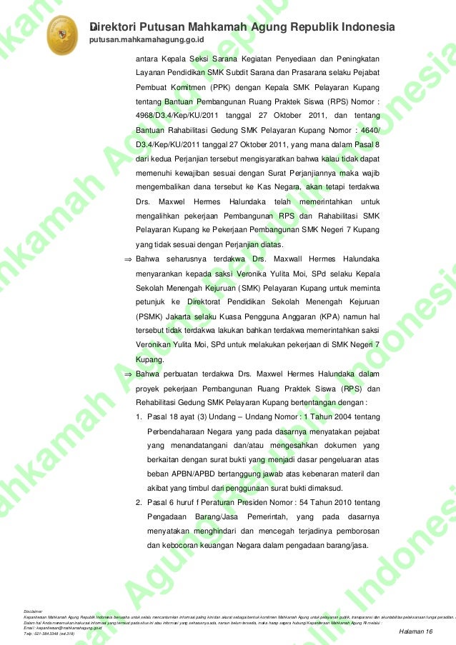 Contoh Surat Putusan Mahkamah Agung - 28 images - Putusan 