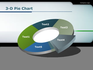 3-D Pie Chart Text1 Text2 Text3 Text4 Text5 