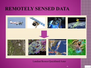 REMOTELY SENSED DATA
15
Landsat/Ikonos/Quickbard/Aster
 