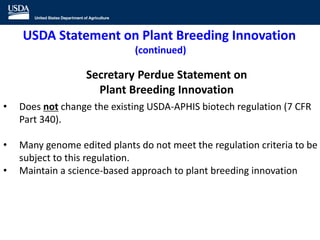 Innovation and U.S. Regulation of the Products of Agricultural ...