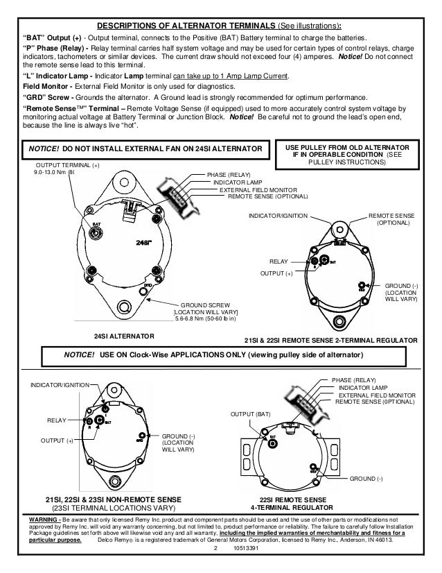 24SI Alternator Instructions for Replacing Delco Remy 22si wiring diagram 