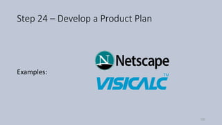 Step 24 – Develop a Product Plan
Examples:
122
 