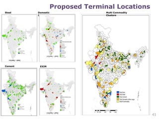 41
Proposed Terminal Locations
Steel
Cement EXIM
Container
Domestic
Container
Multi Commodity
Clusters
 