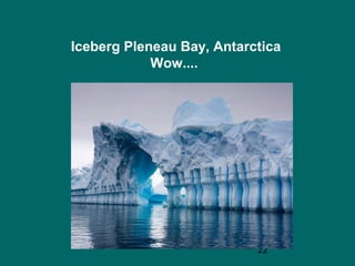 Iceberg Pleneau Bay, Antarctica
            Wow....




                           22
 