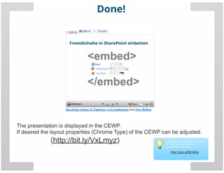 SharePoint Lesson #25: Embedding external content