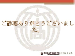 ご静聴ありがとうございまし
た。

全日制生徒会

 