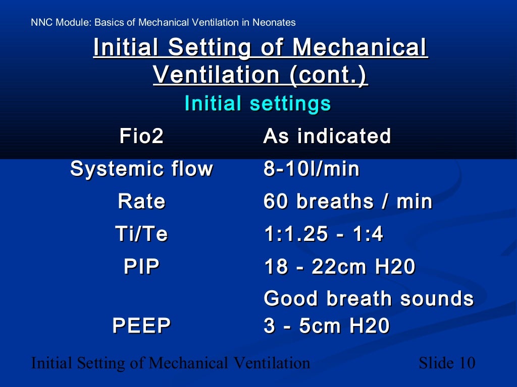 25. basics of mechanical ventilation in neonates