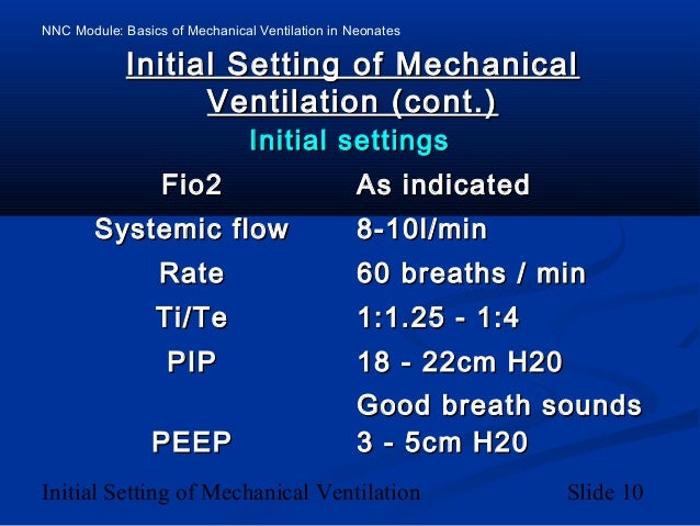 ventilator settings