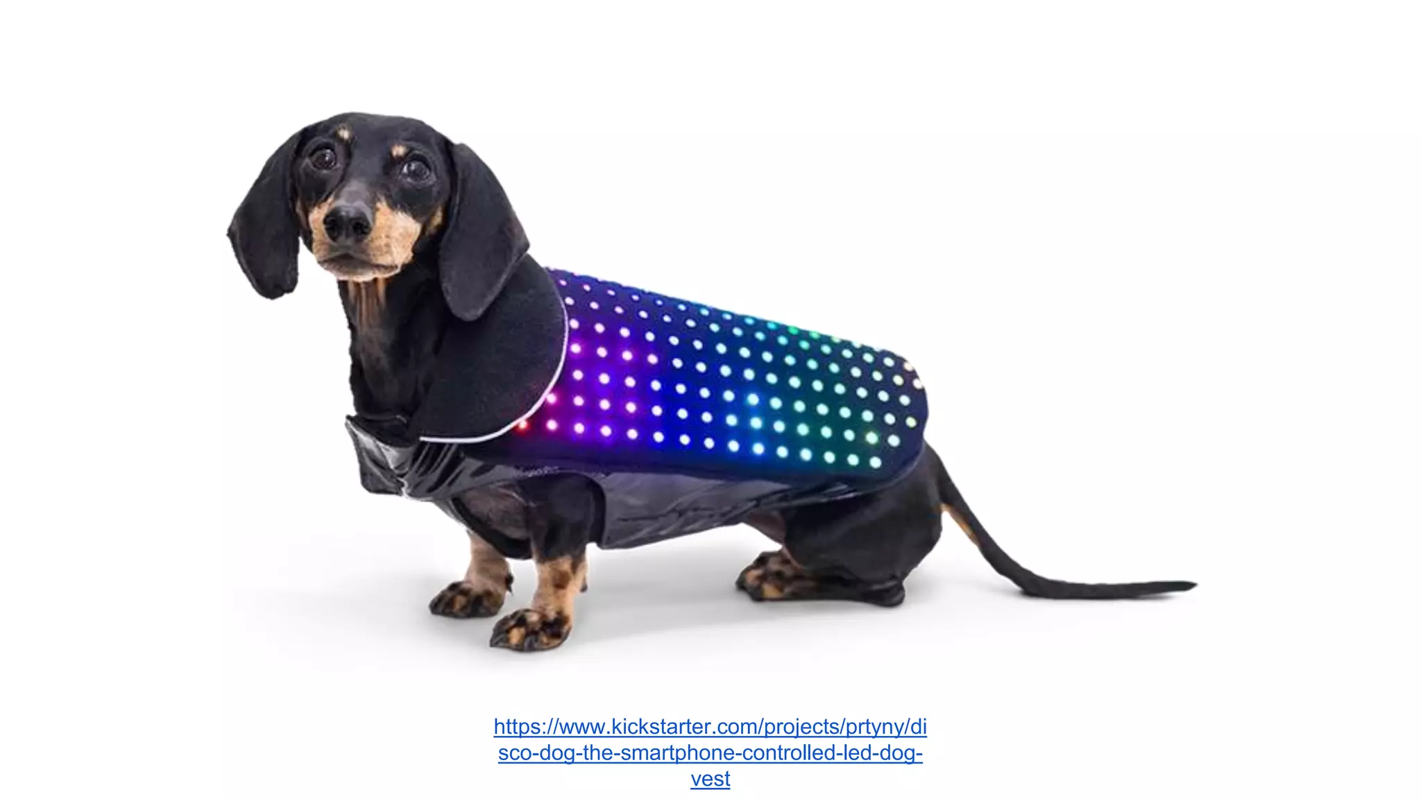 https://www.kickstarter.com/projects/prtyny/di
sco-dog-the-smartphone-controlled-led-dog-
vest
 