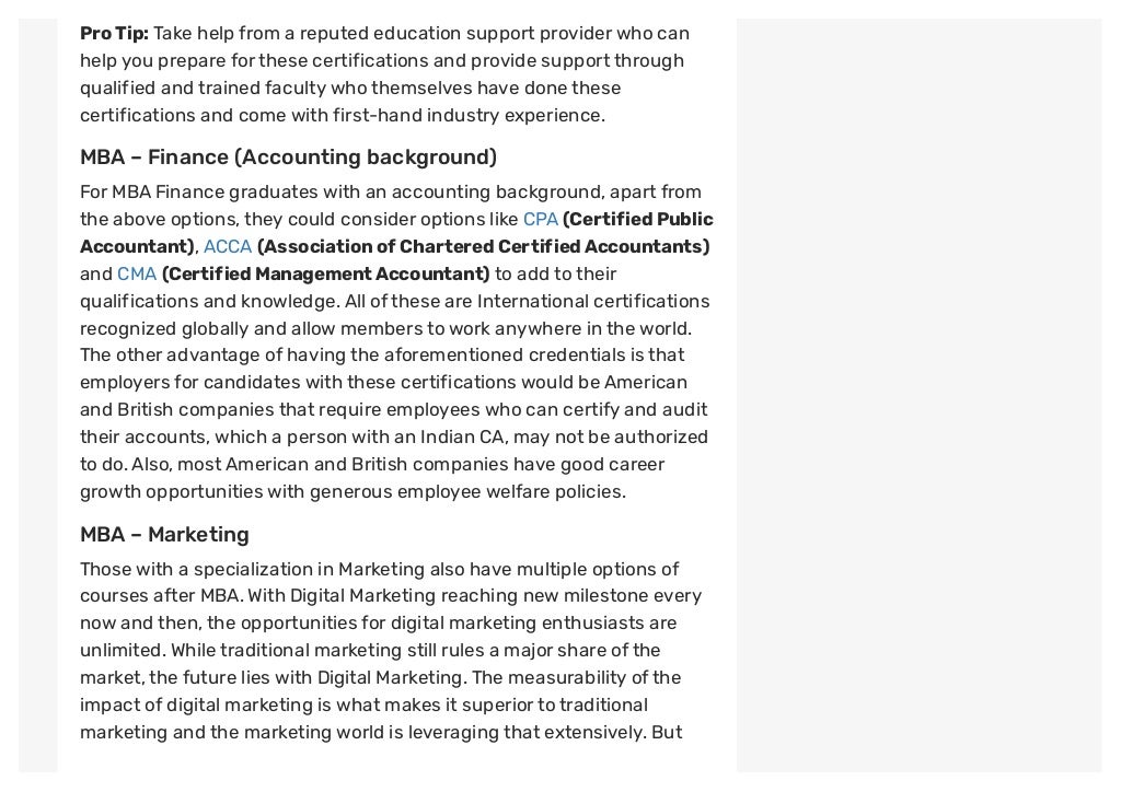25. best coursesaftermba
