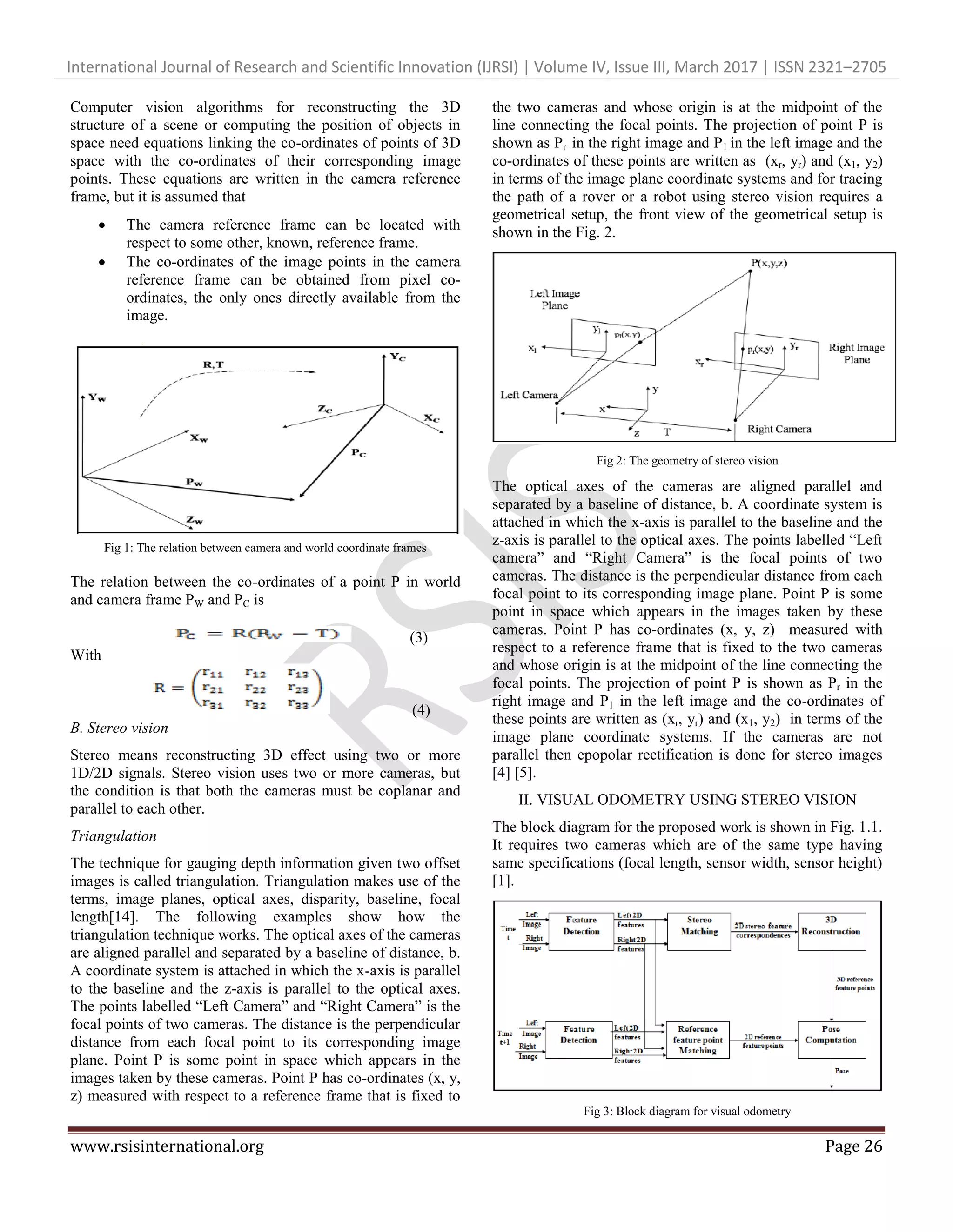 Visual Odometry using Stereo Vision | PDF