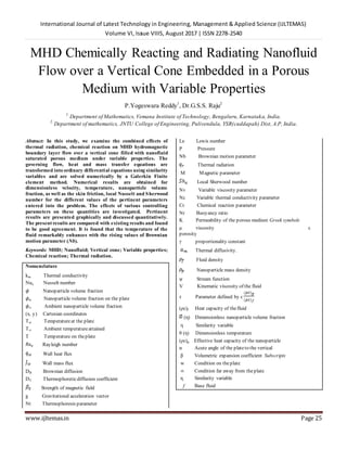 MHD Chemically Reacting and Radiating Nanofluid Flow over a Vertical ...