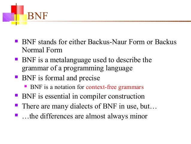 25 bnf backus naur form