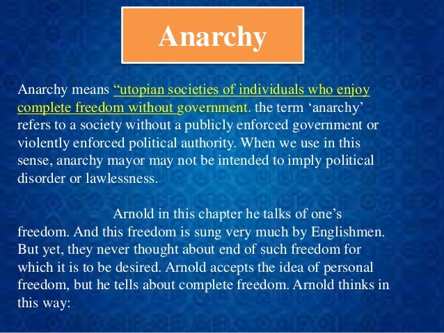 arnold culture and anarchy summary