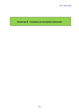SPP – Ricerca INAIL




Schede tipo B - Formazione ed esercitazioni antincendio




                          131
 