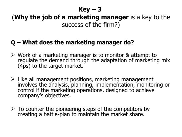 What does a marketing manager do?