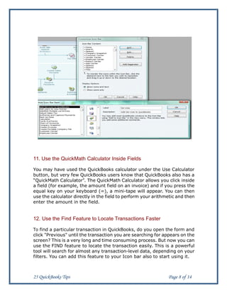 25 quickbooks tips | PDF