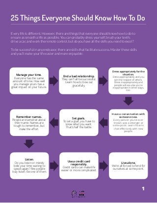 25 Things Everyone Should Know How To Do