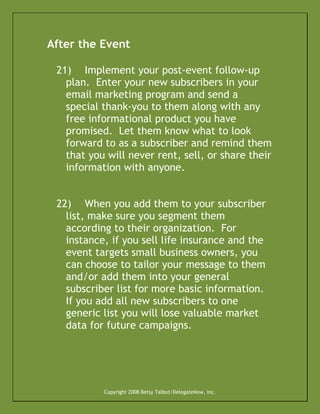 25 Tips For Marketing Table Success