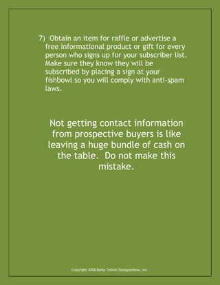 25 Tips For Marketing Table Success